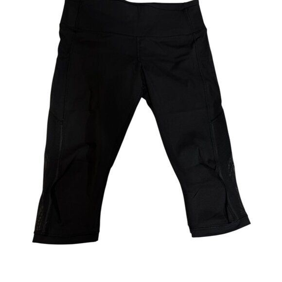 Women's Lululemon Align Crop Pants Size 10 - Black Mesh - Picture 7 of 12